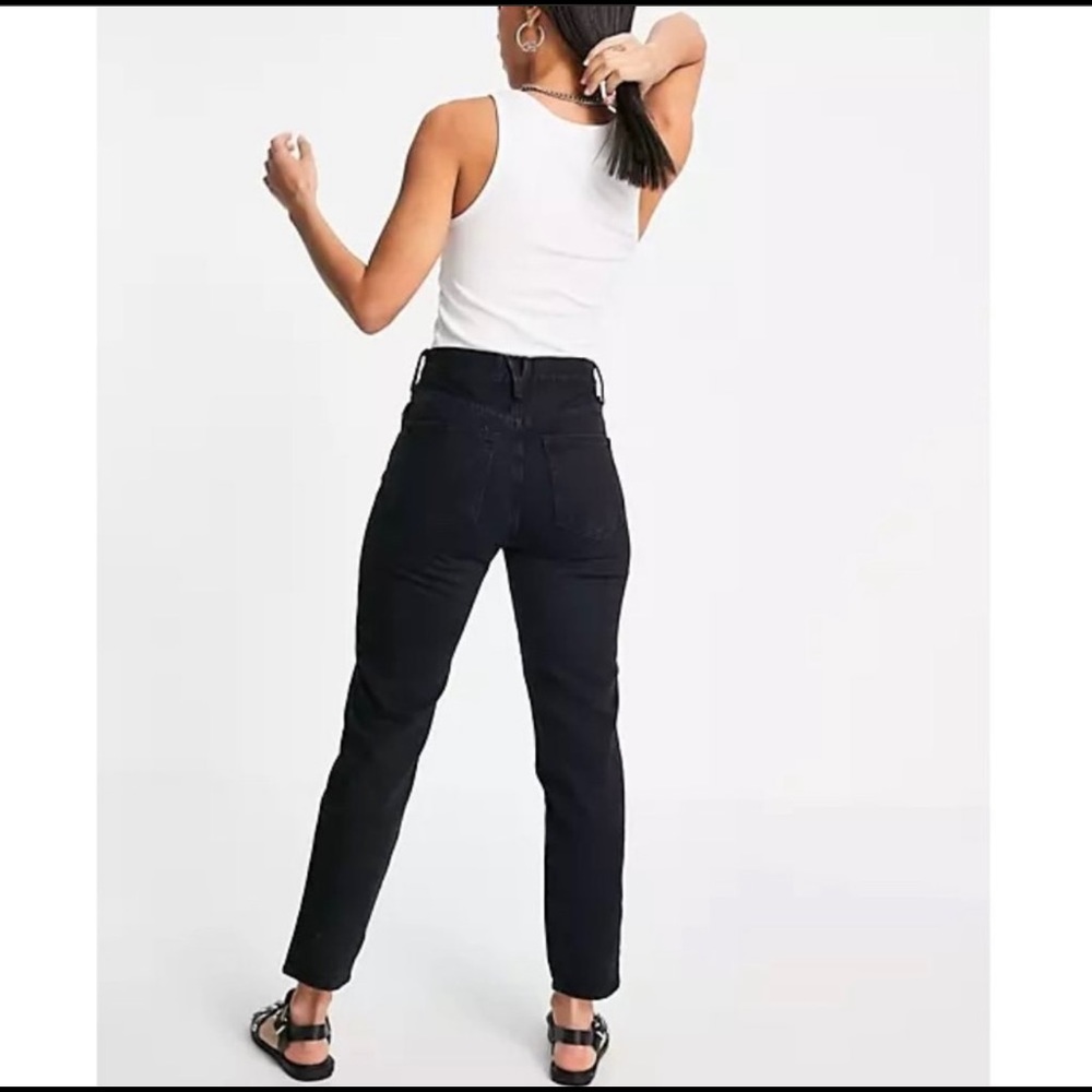 NEW Free People Stove Pipe High Rise Jeans Wider Leg Taper Ankle Black 24